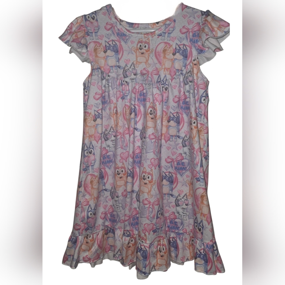 Bluey Milk Silk Dress Short Sleeve Girls Size 3T NWOT